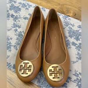 Tory Burch Brown Leather Reva Ballet Flats